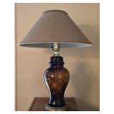 Vintage Tortoise Glass Table Lamp with Brushed