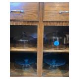 Matching Pairs of Blue Pedestal Cake Stands