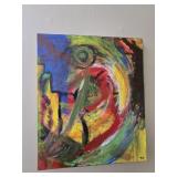 Vibrant Expressionist Abstract Stretched Canvas