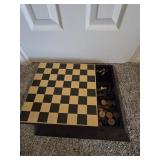 Vintage Wooden 3-in-1 Chess, Checkers