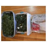 Artificial Garland, Tinsel & Bows Holiday Lot