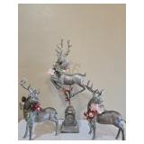 Silver Reindeer Holiday Decor Set w/ Floral