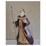 Elegant Burgundy & Gold Santa Figurine Decor