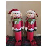 Pair of 18' Plush Shelf-Sitter Christmas Elves