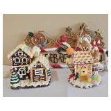 Lighted Gingerbread Houses & Bakery Sign Decor Set