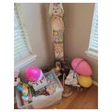 Large Easter Decor Lot w/ Bunny Eggs & Baskets