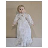 Porcelain Baby Doll in White Heirloom Gown