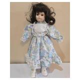 Porcelain Floral Dress Collector Doll w/ Stand