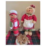 Assorted Holiday Plush Lot: Elf & Gingerbread