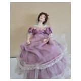 Porcelain Collector Doll w/ Lavender Lace Gown