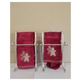 Gingerbread Guest Towels & Metal Towel Racks Set