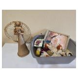 Rustic Wire Angel Figurine w/ Sequin Heart Wings