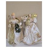 Pair of Victorian Angel Christmas Tree Toppers