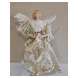 Victorian Angel Figurine w/ Harp & Feather Wings