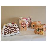 4 Pc Gingerbread Christmas Serveware & Mugs Set