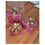 Decorative Christmas Gift Box Stack Set of 3