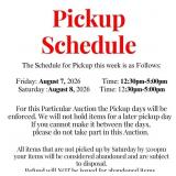 Pickup Schedule Info- Please Read