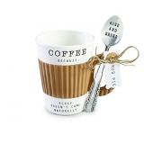 Mud Pie  Corrugate Sleeve Ceramic Mug Set,