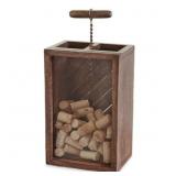 Corkscrew Cork Collection 14.5 X 7 Wood And Glass