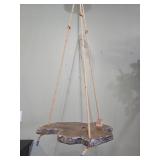 Live Edge Hanging Wood Plant Shelf