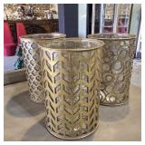 $74 Goldtone Metal and Glass Candleholder (Pack of