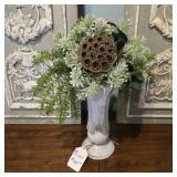 $125 Faux Floral Arrangement in Distressed White