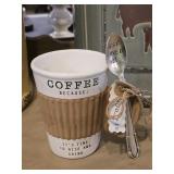 Corrugated Sleeve Mug & Spoon Set (Morning