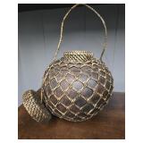 $95 Handwoven Decorative Basket Vessel with Lid