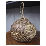 $95 Handwoven Decorative Basket Vessel with Lid