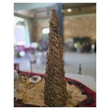 Decorative Gold Beaded Cone Christmas Tree ï¿½ 25'