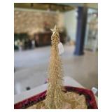 Glitter Gold Tabletop Christmas Tree with Star