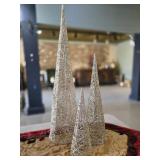 Set of 3 Glitter Cone Christmas Trees ï¿½ 36', 24'