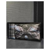 Mad Black/Blue Plaid Silk Bow Tie Box Set