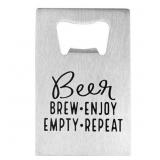Mud Pie Credit Card Size Stainless Steel Beer Bott