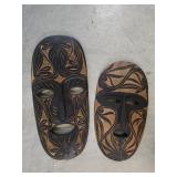 Hand-Carved Decorative Tribal Wall Masks ï¿½ Set 2