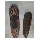 Hand-Carved Decorative Wooden Tribal Masks Set 2
