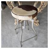 New $199 Cowhide Adjustable Industrial Bar Stool