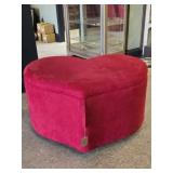 $399 Heart-Shaped Upholstered Ottoman ï¿½ Red Velvet