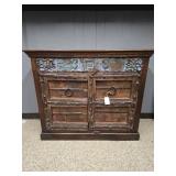 $940 Handcrafted Rustic Cabinet with Carved Doors