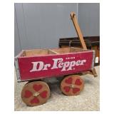 Vintage Dr Pepper Wooden Toy Wagon