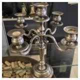 Heavy 5-Arm Pewter Candelabra