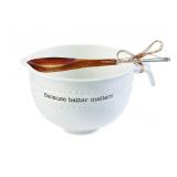 Mud Pie 4601093 Batter Matters Mixing Bowl Set, On