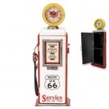 Wood Gas Pump Clock Red and White