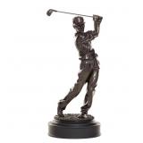 Polystone Golfer with Swinging Club Sculpture