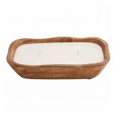 Mud Pie Petite Wood Candle, Brown, Large