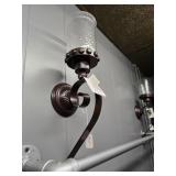 Bronze Studded Glass Candle Wall Sconce