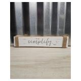$12 Rustic 'Simplify' Wooden Block Sign