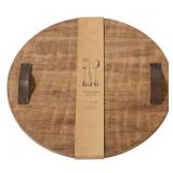 Mud Pie Round Oversized Wood Board 20' Dia Brown