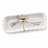 Mud Pie Bacon Serving Tray Set White 12' X 4.5