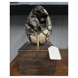 $399 Large Geode Egg Sculpture on Wood & Metal